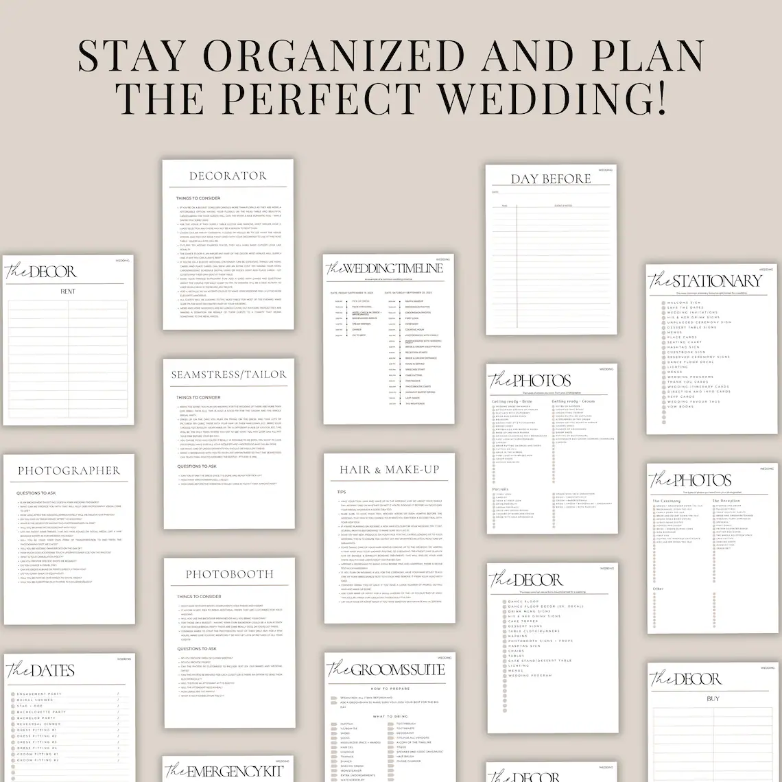 RESELL - 55+ Wedding Checklist Bundle