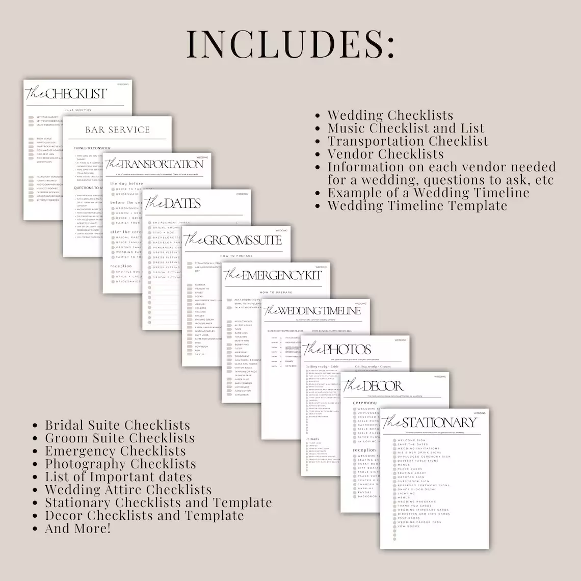 RESELL - 55+ Wedding Checklist Bundle