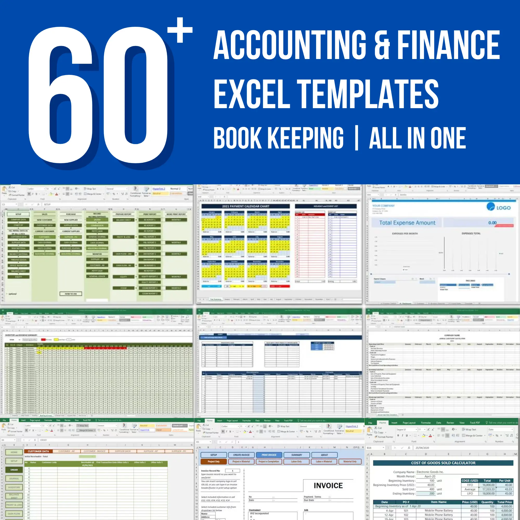 RESELL - 60+ Accounting & Finance Excel Templates