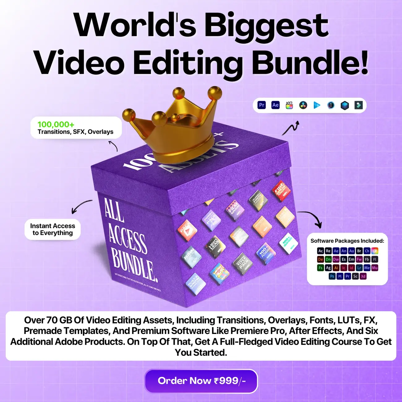 RESELL - WORLD'S BIGGEST VIDEO EDITING BUNDLE